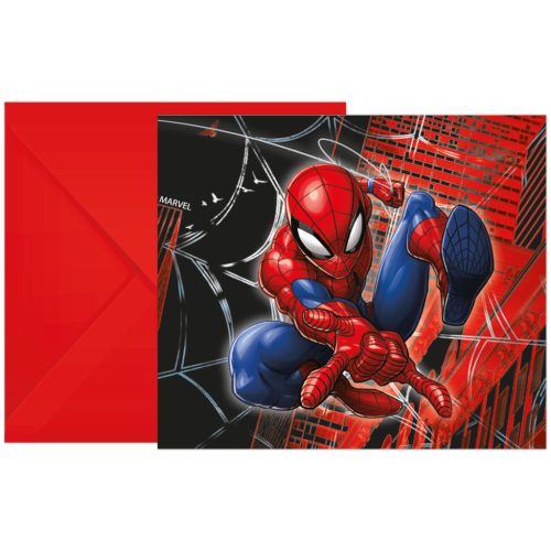 Omul Păianjen World of Webs invitație de petrecere set de 6 FSC