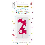 Colorat Pink Pattern Lumânare de tort cifra 2