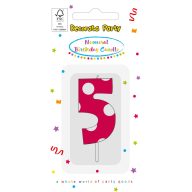 Colorat Pink Pattern Lumânare de tort numărul 5