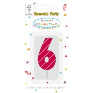 Colorat Pink Pattern Lumânare tort cifra 6