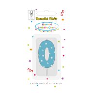 Colorat Light Blue Lumânare de tort cifra 0