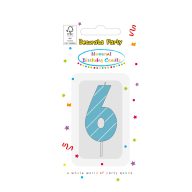 Colorat Light Blue Lumânare de tort numărul 6