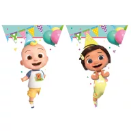 Cocomelon Birthday ghirlandă cu steaguri 2,3 m FSC