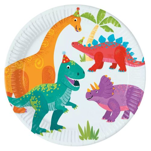 Dinozaur Party farfurie de hârtie 8 buc 23 cm FSC