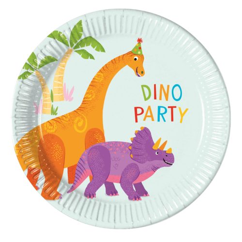 Dinozaur Party farfurii de hârtie 8 buc 20 cm FSC