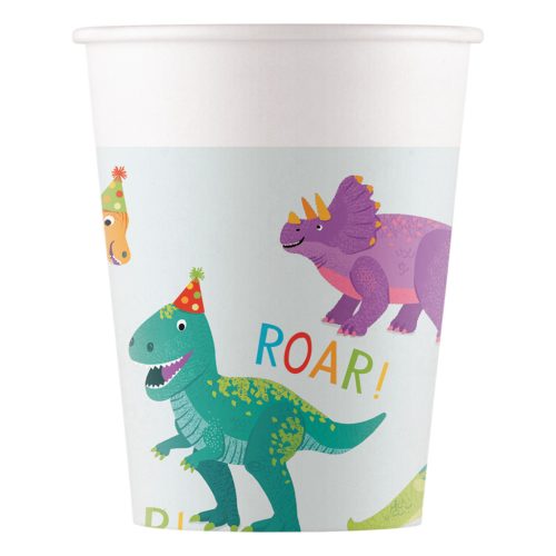 Dinozaur Party pahar de hârtie 8 buc 200 ml FSC