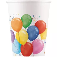 Baloane Colored set de 8 pahare de hârtie, 200 ml, FSC