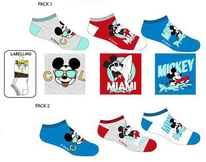 Disney Mickey copii șosete scurte, tălpici 23-34