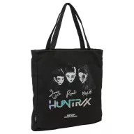   Fetele Kpop la vânătoare de demoni Black geantă de umăr din pânză cu fermoar, geantă de cumpărături 38 cm