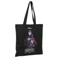   Fetele Kpop la vânătoare de demoni Warriors Geantă de umăr din pânză cu nasture, geantă de cumpărături 42 cm