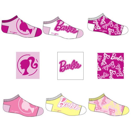 Barbie Pink copii șosete scurte, tălpici 23-34