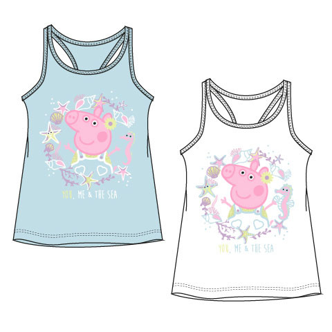 Purcelușa Peppa Sea copii scurt tricou, top 3-6 ani