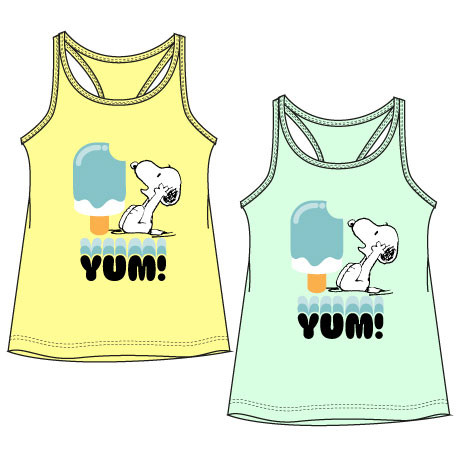 Snoopy Yum copii short tricou, top 6-12 ani
