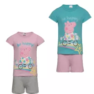 Purcelușa Peppa Bike pijama scurtă pentru copii 3-6 ani