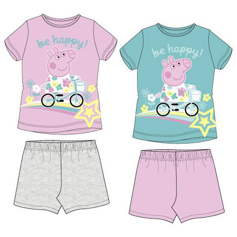 Purcelușa Peppa Bike copii short pijamale 3-6 ani