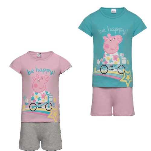 Purcelușa Peppa Bike pijama scurtă pentru copii 3-6 ani