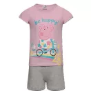 Purcelușa Peppa Bike pijama scurtă pentru copii 3-6 ani