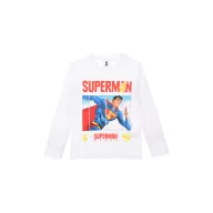   Superman White tricou lung pentru copii, top 4 - 10 ani / 104 - 140 cm