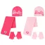 Barbie Pink set pentru copii cu căciulă + fular + mănuși 52-54 cm