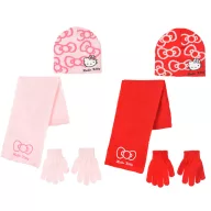  Hello Kitty Bow set copii căciulă + fular + mănuși 52-54 cm