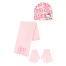 Hello Kitty Bow set copii căciulă + fular + mănuși 52-54 cm
