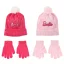Barbie Pink set de căciulă și mănuși pentru copii cu paiete 52-54 cm