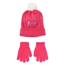 Barbie Pink set de căciulă și mănuși pentru copii cu paiete 52-54 cm