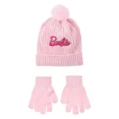 Barbie Pink set de căciulă și mănuși pentru copii cu paiete 52-54 cm