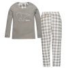 Ushuaia Grey Plaid, Grey Urs polar femei pijamale S-XXL