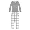 Ushuaia Grey Plaid, Grey Urs polar femei pijamale S-XXL
