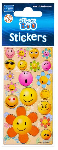 Emoji autocolant cu decor auriu