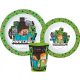 Minecraft set de masă, set micro din plastic, pahar 260 ml
