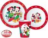 Disney Minnie and Mickey Crăciun set veselă, Micro set de plastic cu ceașcă de 260 ml