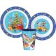 Patrula Cățelușilor Holiday Christmas set veselă, Micro set de plastic cu pahar de 260 ml