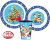 Patrula Cățelușilor Holiday Christmas set veselă, Micro set de plastic cu pahar de 260 ml