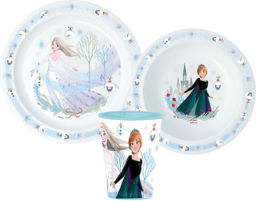 Disney Regatul de gheață Royally Cool Christmas set veselă, Micro set de plastic cu pahar 260 ml