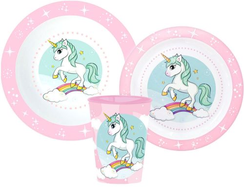 Unicorn Set de tacâmuri Range, set din microplastic, cu cană de 260 ml