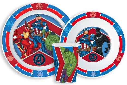 Avengers Army set de masă, set de plastic micro, cu pahar 260 ml