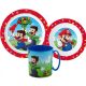 Super Mario set de veselă, set de plastic micro cu cană de 350 ml