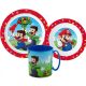 Super Mario set veselă, Micro set de plastic cu cană 350 ml