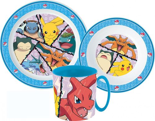 Pokémon set veselă, Micro set de plastic cu cană 350 ml