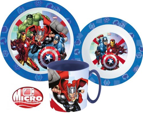 Avengers set veselă, Micro set de plastic cu cană 350 ml