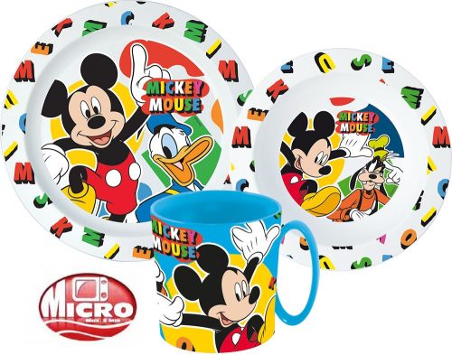 Disney Mickey set veselă, Micro set de plastic cu cană 350 ml