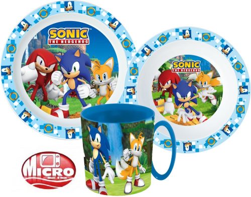 Sonic Ariciul set veselă, Micro set de plastic cu cană 350 ml