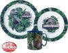 Jurassic World set veselă, Micro set de plastic cu cană 350 ml