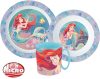 Prințesele Disney Ariel set veselă, micro set de plastic cu cană 350 ml