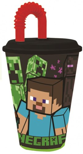 Minecraft Creeper Pahar cu pai, Plastic 430 ml
