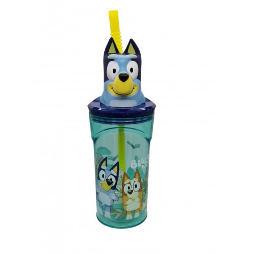 Bluey Splash Pahar cu pai din plastic 3D 360 ml