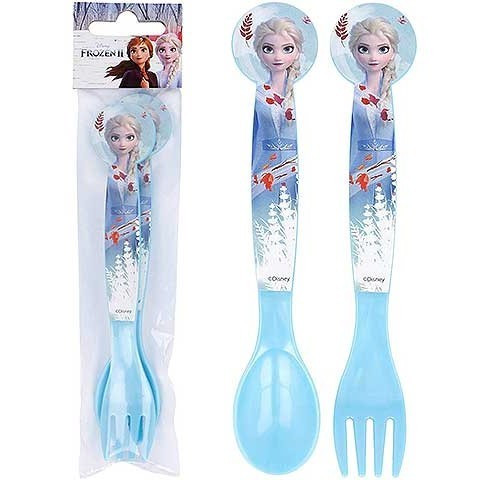Disney Regatul de gheață Set de tacâmuri din plastic Blue Forest- 2 piese