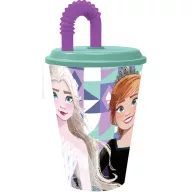   Disney Regatul de gheață Pahar cu pai Ice Magic, plastic 430 ml